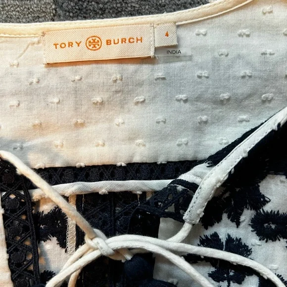 Tory Burch embroidered Gabriela dress size 4 rare find! With slip. - Picture 6 of 9